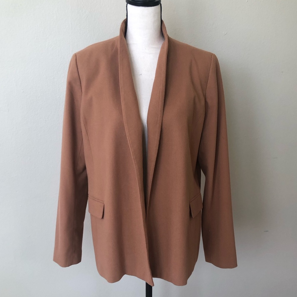 Liz Claiborne Career Open Front Camel Blazer